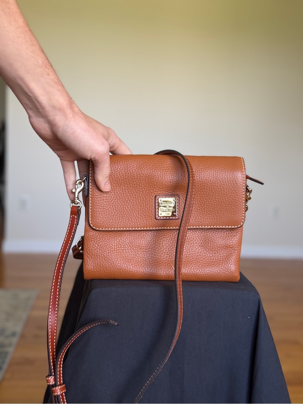Dooney & Bourke Pebbled Leather Crossbody in Brown